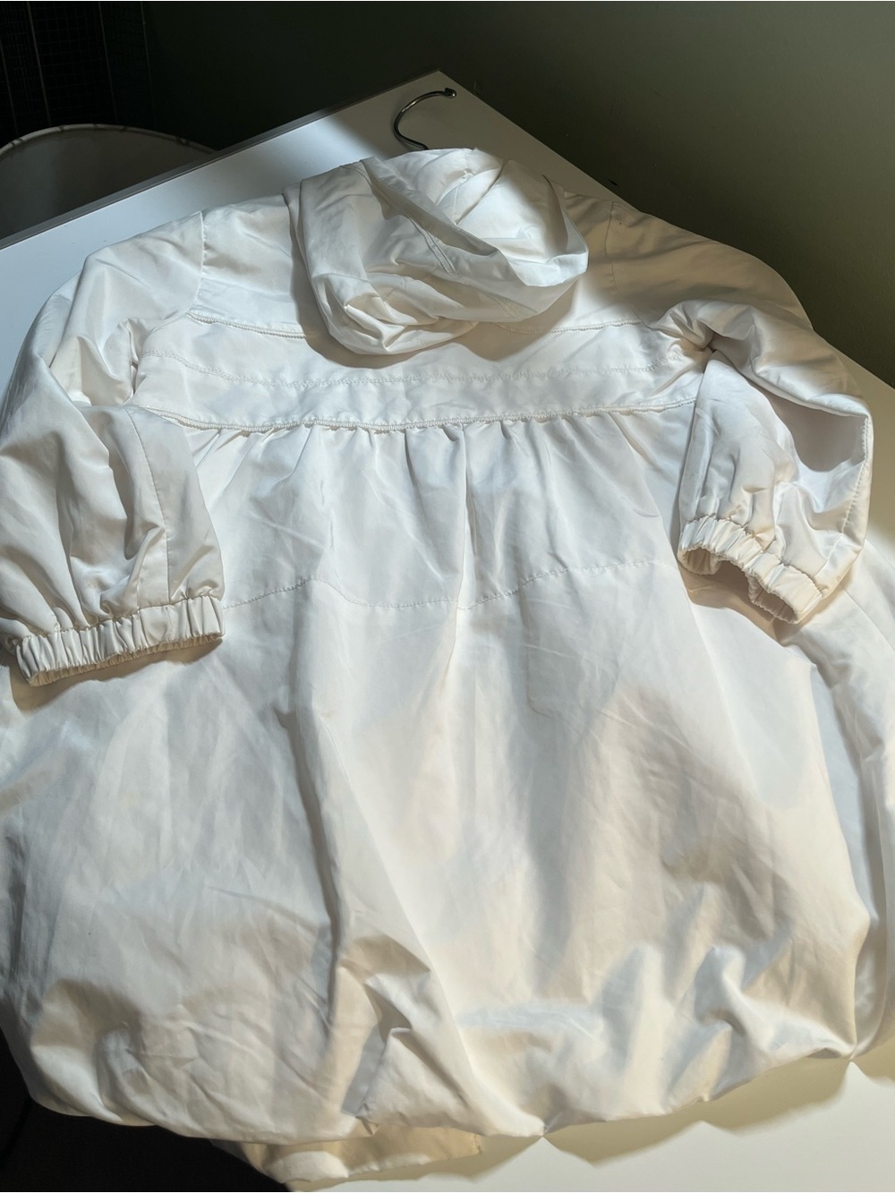 Escada Ivory Hooded Satin-Lined Jacket